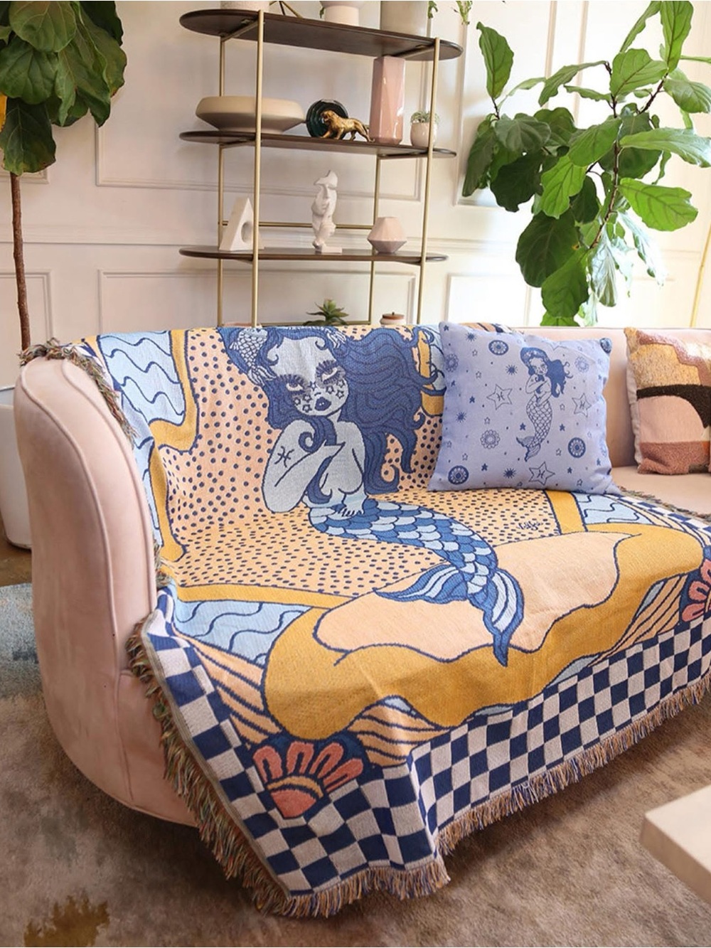 Valfre Pisces Mermaid Wall Tapestry - Picture 2 of 2